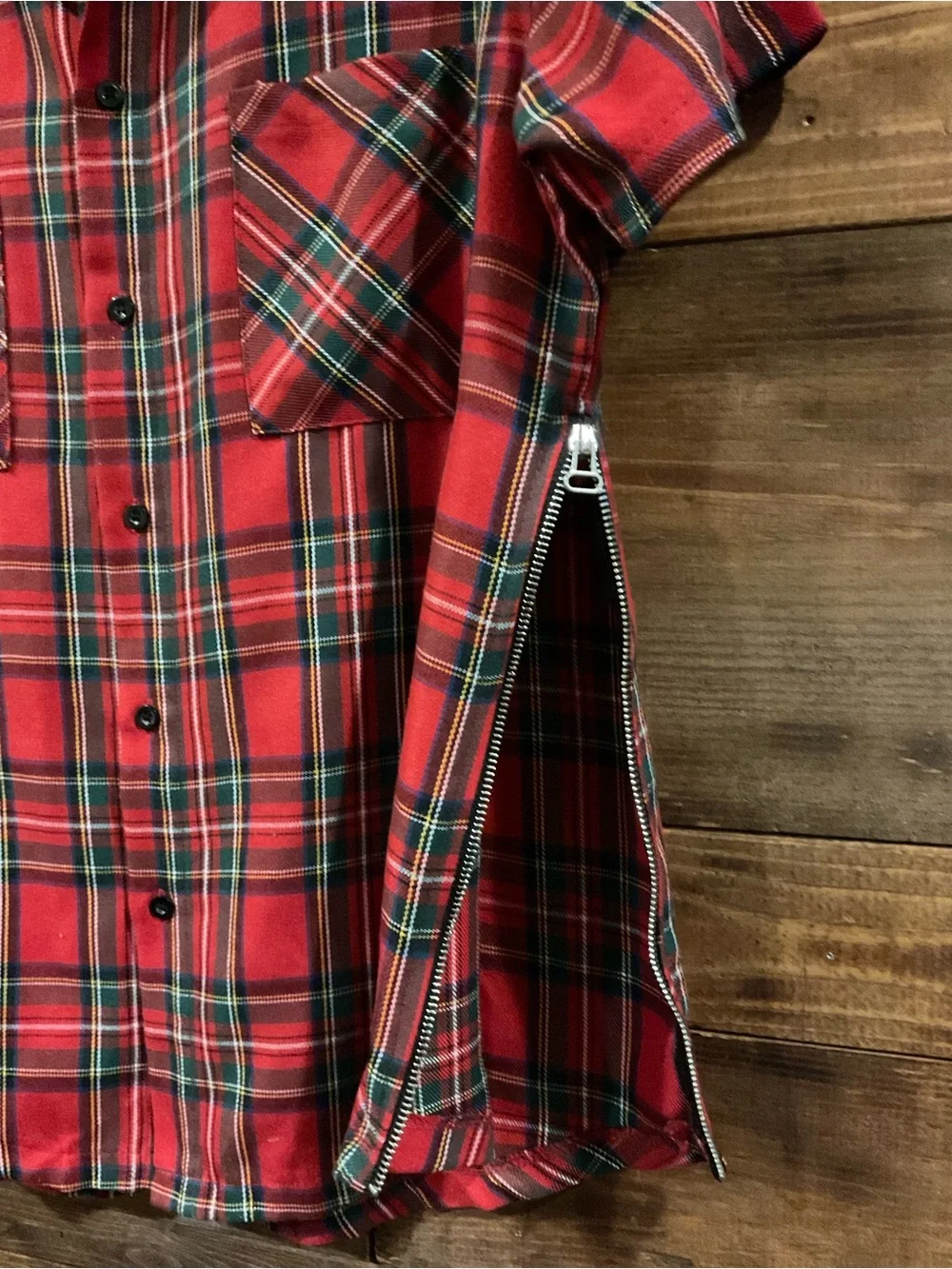Rare FOG Fear of God Debut 2015-2016 Collection Zipper Plaid S/S Top Size Large